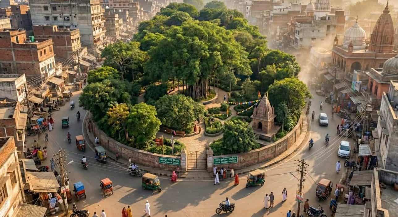 Sacred Forest (Pavithra Vana) in the middle of rural city of Uttar Pradesh